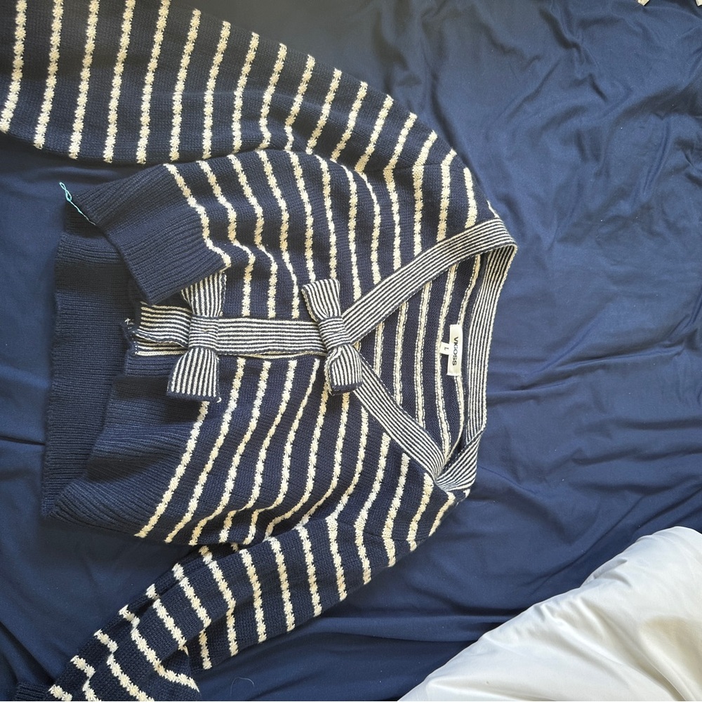 Striped Navy and White Sweater